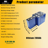 Entrepôt UE Nouvelle Arrivée 280Ah A Grade Brand New 10000 Cycle LifePO4 3.2V 280 Cellules Hithium 280Ah