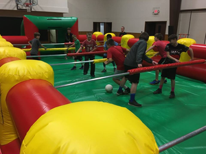 Table de football gonflable géante en PVC, durable, avec <span class=keywords><strong>piscine</strong></span> à balles, <span class=keywords><strong>but</strong></span> de football, football au savon, commercial pour jeux en plein air - Product Image 5