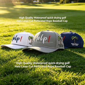 Gorra de Béisbol de 5 Paneles Personalizada OEM, Impermeable, Transpirable, de Poliéster, con Cuerda y Logotipo Bordado para Actividades al Aire Libre - Product Image 1