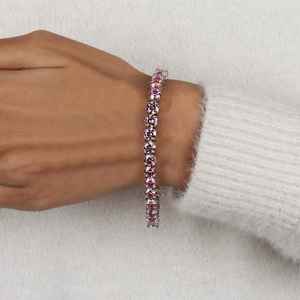 Moissanite 15 TCW Lab Grown Diamond Tennis <b>Bracelet</b> 14K Solid Gold Stackable <b>Infinity</b> Certificate Diamond Tester Passed Gift - Product Image 1