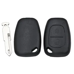 Boîtier de clé à 2 boutons en métal et plastique pour Renault Clio II Kangoo Master <span class=keywords><strong>Twingo</strong></span> Trafic Modus NE72 avec lame non coupée - Product Image 6