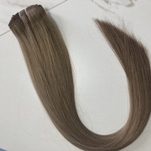 # Extensiones de cabello con clip de 7 puntas, cabello humano virgen, doble capa, transpirable # 7 clips para el cabello color marrón, invisibles y ligeros para mujer - Product Image 4