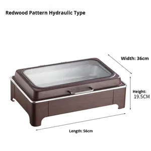 Estufa Buffet <span class=keywords><strong>de</strong></span> Acero Inoxidable para Hotel y Restaurante, Calentamiento Eléctrico, Aislada, Chapada en Oro, con Tapa Abatible Visual, Estufa para Desayuno - Product Image 3
