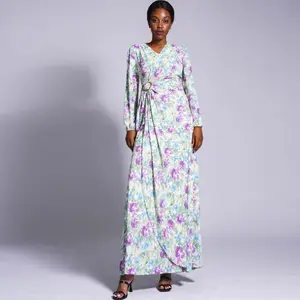 Abiti Casual moda stile modesto donna signora elegante abbigliamento donna arabo abito da festa Dubai abiti africani per abbigliamento donna