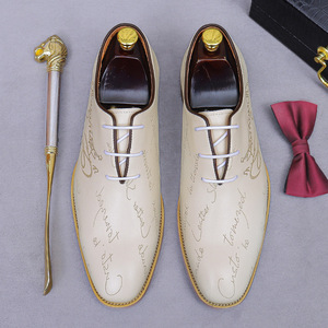 Luxury-Style Genuine Leather Oxford Men's Lace-Up Business Formal Shoes Men's Shoes of Cowhide English Color-Washed Simple Men's - Product Image 5