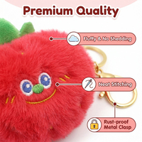 Porte-clés en peluche doux et mignon de 8 cm, motif fruits de dessin animé (banane, mangue), pour sacs et enfants