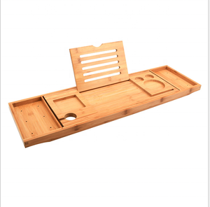 Extendable Bathtub Tray Bathroom Accessories Storage Rack Shower Wine Glass Book Holder Bamboo Bath Shelf Caddy Bathtub Tray