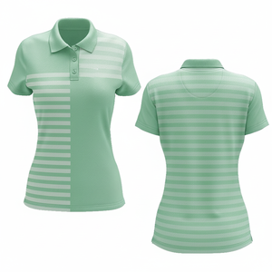 Polo informal para mujer, ropa deportiva corta en tela de poliéster de seda de estilo delgado con impresión de sublimación de logotipo personalizado - Product Image 1