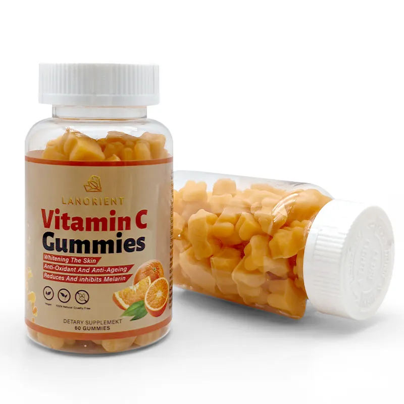 OEM organik 15000mg Vitamin C Gummies rambut Vitamin Gummy untuk rambut kulit dan kuku