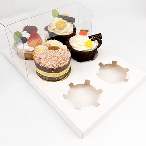 Boîte d'emballage en plastique transparent à <span class=keywords><strong>6</strong></span> compartiments pour cupcakes et muffins avec support d'insertion pour gâteaux et desserts - Product Image 5