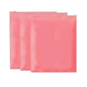 Op Maat Gemaakte Roze Kleding Zip Lock Poly Bags Voor Verpakking Hoodie Pouch Custom Logo Bedrukt Rits Plastic Zakken