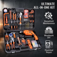 Kit d'outils électriques professionnel de 66 pièces pour l'entretien de la maison, projets de bricolage, perceuse électrique avec accessoires et multimètre