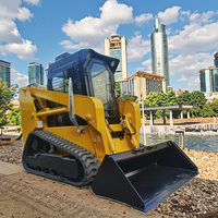 Untuk Earthmoving Mini Top depan Crawler selip Steer Loader kompak 4X4 Backhoe Skid Steer Loader dengan Bucket untuk dijual