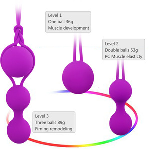 Juego de 3 Bolas de <span class=keywords><strong>Kegel</strong></span> - Entrenador de <span class=keywords><strong>Ejercicios</strong></span> para el Suelo Pélvico con Peso, Bolas de Silicona Médica con Núcleo de Acero para el Bienestar Femenino - Product Image 3
