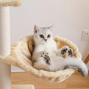 Luxe grijze kattenboom design kattentoren natuurlijke krabpaal krabplank klimkattenhuis bomen voor kittens - Product Image 6