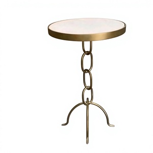 Modern Luxury <b>Coffee</b> <b>Table</b> Linked Chain Pillar Base Non Slip <b>Display</b> Decorative <b>Tables</b> For Home Office Furniture Accessory - Product Image 1