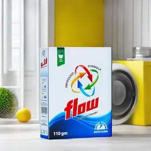 High Quality Eco-friendly 110g Free OEM Paper Box Disposable for Hand and Machine Wash Washing Powder Detergent for Laundry Soap