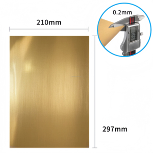 Bán buôn kim loại vàng Sliver PET kết cấu chịu nước Sticker giấy dính giấy mịn có thể in A4 chải tấm Vàng - Product Image 2