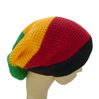 Bonnet Rasta Jumbo en Gros, Style Jamaïcain Reggae, Décontracté, pour Dreadlocks, Rayé, Idéal Voyage, Fabrication OEM, Prêt à Expédier, Pas Cher, Y2K
