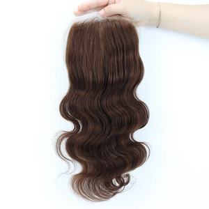 Topper en cheveux humains brésiliens Remy 5x5 avec base en soie et silicone, fermeture en dentelle transparente pré-épilée pour femmes - Product Image 3