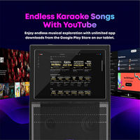 CQA 10 pouces haut-parleur chariot karaoké système de fête KTV home cinéma avec écran pour les paroles système de haut-parleurs d'affichage avec 2 microphones