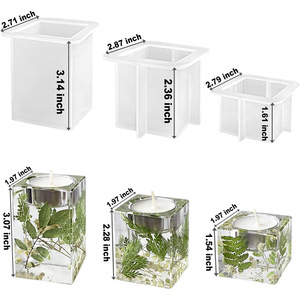 KK725 epoksi kristal persegi besar cetakan Resin silikon Pot bunga sukulen cetakan pemegang pena cetakan - Product Image 5