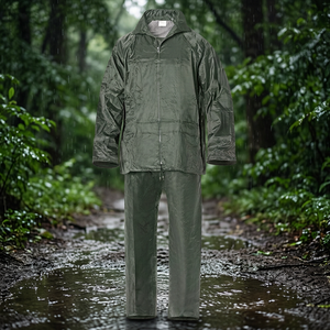 Combinaison de pluie imperméable en nylon vert taille 7-L - Product Image 3