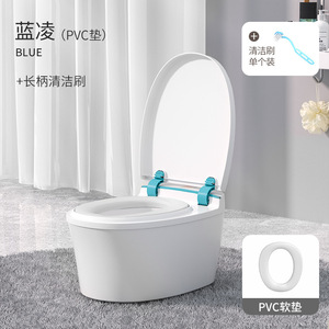 Asiento de entrenamiento para ir al baño para niños de Wanhua Town, material PP, diseño sólido para niños pequeños, con mango largo y limpiador incluido. - Product Image 1