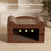 Mobilier de luxe pour chat : Griffoir et lit tout-en-un en carton durable, anti-déchirure, pour toutes les saisons, avec structure d'escalade verticale et jouet