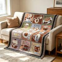 Housse de canapé modulable en jacquard tissé, mélange polyester-coton, motif dessin animé à pompons, décorative, anti-boulochage