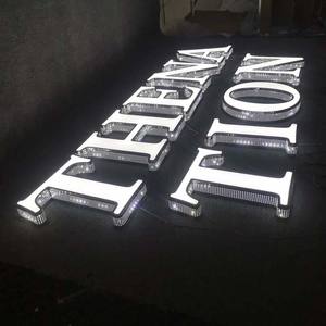 لافتات تثقيب ثلاثية الأبعاد بإضاءة أمامية ليد مخصصة معدنية بواجهة المتجر مع كلمات مضيئة للشركة وواجهة المستشفى - Product Image 1