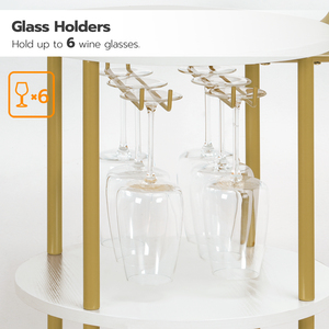Groothandel Goud En Wit <span class=keywords><strong>3</strong></span> <span class=keywords><strong>Tier</strong></span> Barkar Keuken Serveerwagens Rollende <span class=keywords><strong>Trolley</strong></span> Barkar <span class=keywords><strong>Trolley</strong></span> Op Wielen Met Glazen Houderrek - Product Image 4