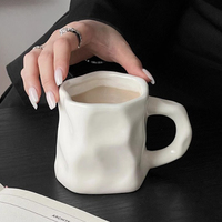 Mug en céramique personnalisé de haute qualité, irrégulier, 300 ml, mug de voyage pour le café, cadeau pour couple, tasses pour amoureux
