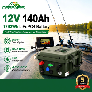 Batterie au lithium portable pour camping, pêche et bateau, stock UE, 12,8 V 50 Ah 80 Ah 24 V 100 Ah 200 Ah, 1792 Wh, batterie 12 V 140 Ah - Product Image 1