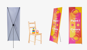 Soporte Portátil y Resistente para Pancartas Tipo X con Superficie Antiarrugas para Exhibición en Eventos y Promoción Comercial - Product Image 1