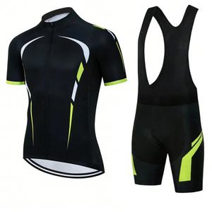 Ensemble Maillot et Short de Cyclisme GR Transfrontalier à Manches Courtes pour <span class=keywords><strong>Homme</strong></span>, Imprimé Léopard, en Spandex/Polyester, Respirant, pour l'Été - Product Image 2