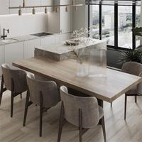 Mobilier de maison moderne intégré, extensible et durable en bois pour la cuisine, comptoir de bar, table avec îlots de rangement