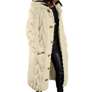 Manteau pull chaud en tricot ample pour <span class=keywords><strong>femme</strong></span>, <span class=keywords><strong>veste</strong></span> longue avec poche vent, grande taille 5XL, nouvelle collection <span class=keywords><strong>hiver</strong></span> Offre Spéciale - Product Image 4