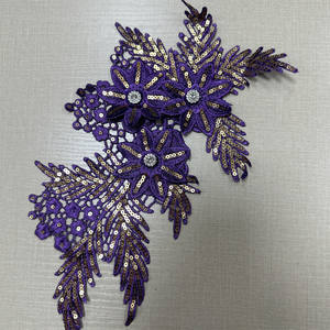 Nouveau design multi couleurs 3d paillettes fleur strass <span class=keywords><strong>soluble</strong></span> dans l'eau paillettes couture sur patchs - Product Image 4