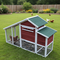Poulailler mobile écologique en bois avec roues et grand enclos pour le jeu des animaux de compagnie