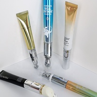 Tube souple de 20 ml pour crème contour des yeux, design de luxe, vibration personnalisée avec massage électrique, emballage personnalisé, extrémité scellée, tube compressible 5 couches