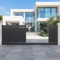 Puerta Corredera Eléctrica Automática de Diseño Rústico en Aleación de Aluminio, Resistente, para Uso en Hospitales, Villas, Industrias y Patios