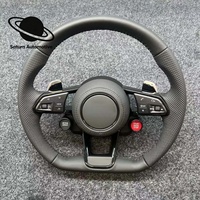 Volant de luxe chauffant à 4 branches en cuir semi-perforé sur mesure pour modèles Audi A4 A5 A6 A7 A3 S3 S4 B9