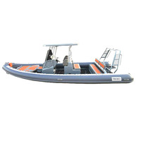 Vente directe d'usine, bateaux pneumatiques RIB de haute qualité, 25 pieds, RIB 760 Orca Hypalon, coque en aluminium en V profond, pour le plaisir