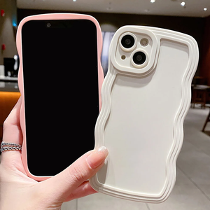 Custodia per telefono con lenti a onda tinta unita per iPhone 11 12 13 14 15 16 Pro Max 7 8 <span class=keywords><strong>Plus</strong></span> SE 2020 2022 XS Max XR Cover Soft TPU - Product Image 3