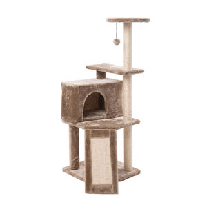 Eco-Friendly Interactive Multi-Level <b>Cat</b> Tree Sustainable Plush Wood Sisal Classic Simple Design 6 <b>Scratching</b> <b>Posts</b> Free Toys - Product Image 3