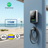 Estación de Carga para Vehículos Eléctricos en Edificios de Oficinas, Wallbox de 11KW Tipo 2, Cargador Inteligente AC con WiFi, RFID, Pantalla LCD, Control por Aplicación OCPP, UKCA, WrightCharge