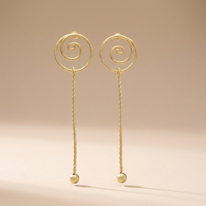 Handmade Brass Gemstone Drop Earrings Classic Style Unisex Fashion - Product Image 2