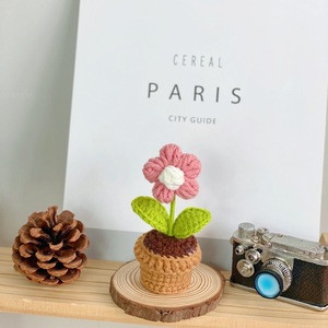 Finished Handmade Crochet Potted Plants Tulip Artificial Flower Bonsai Creative Gift Cute Home Decor Ornaments - Product Image 6