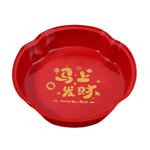 Wuhe Fruit Platter A5 Melamine Reusable New Chinese Style For Home New Year Snack Serving - Product Image 5